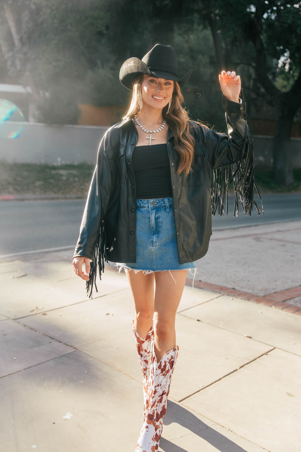 NEW!! Phoenix Faux Leather Fringe Jacket