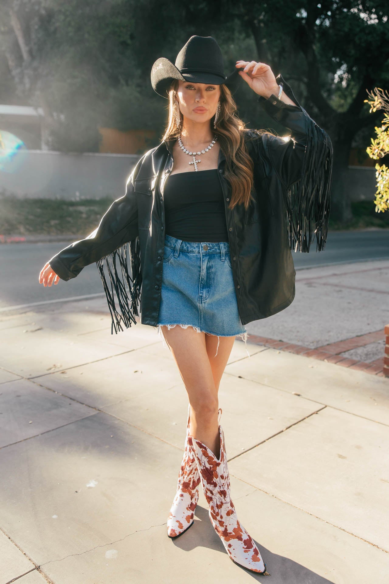 NEW!! Phoenix Faux Leather Fringe Jacket