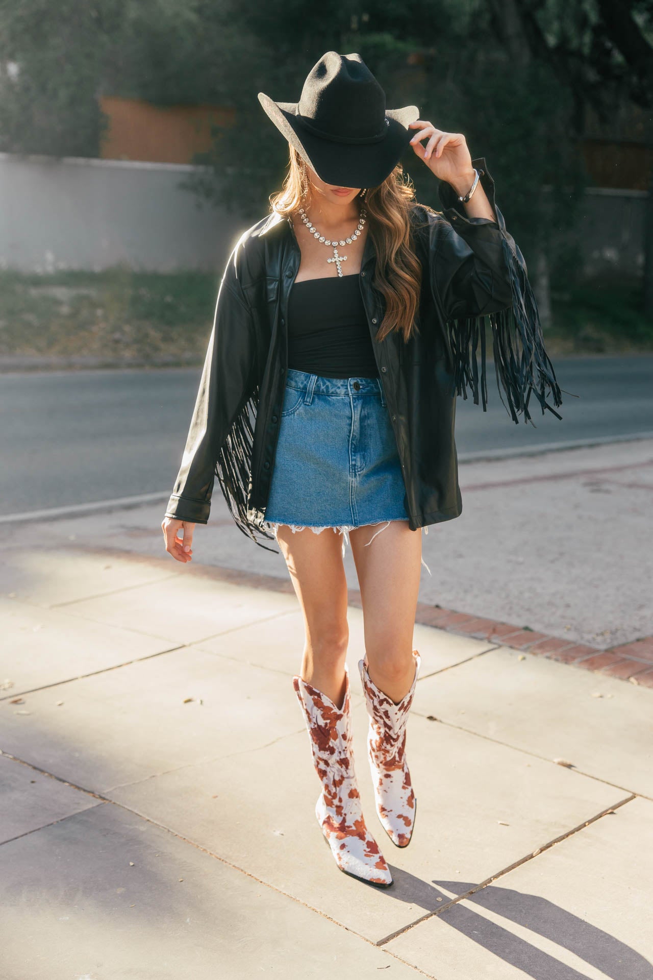 NEW!! Phoenix Faux Leather Fringe Jacket