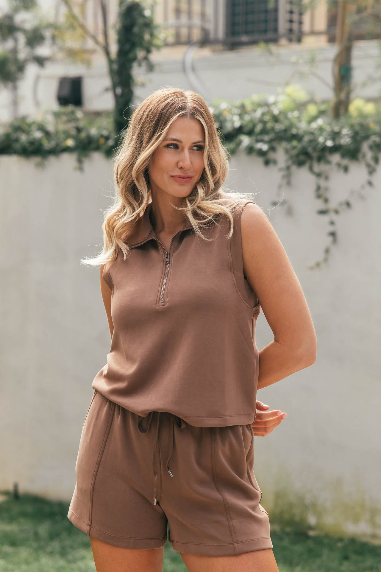 FINAL SALE!! "Get Moving" Sleeveless Top in Brown