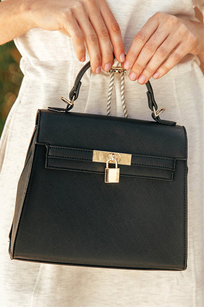 BACK IN STOCK!! Icon Structured Top handle Purse in Black