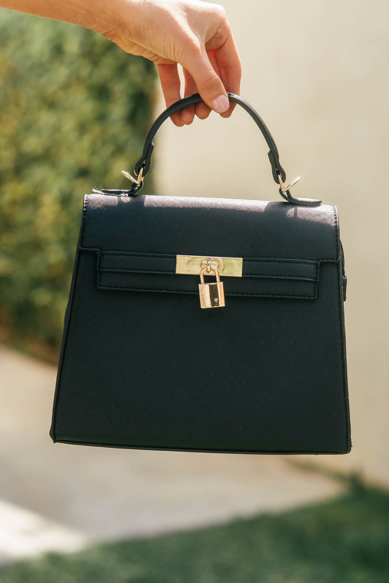 BACK IN STOCK!! Icon Structured Top handle Purse in Black