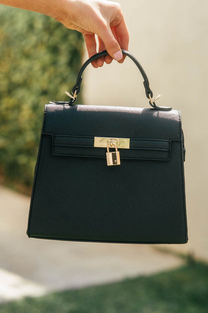 BACK IN STOCK!! Icon Structured Top handle Purse in Black