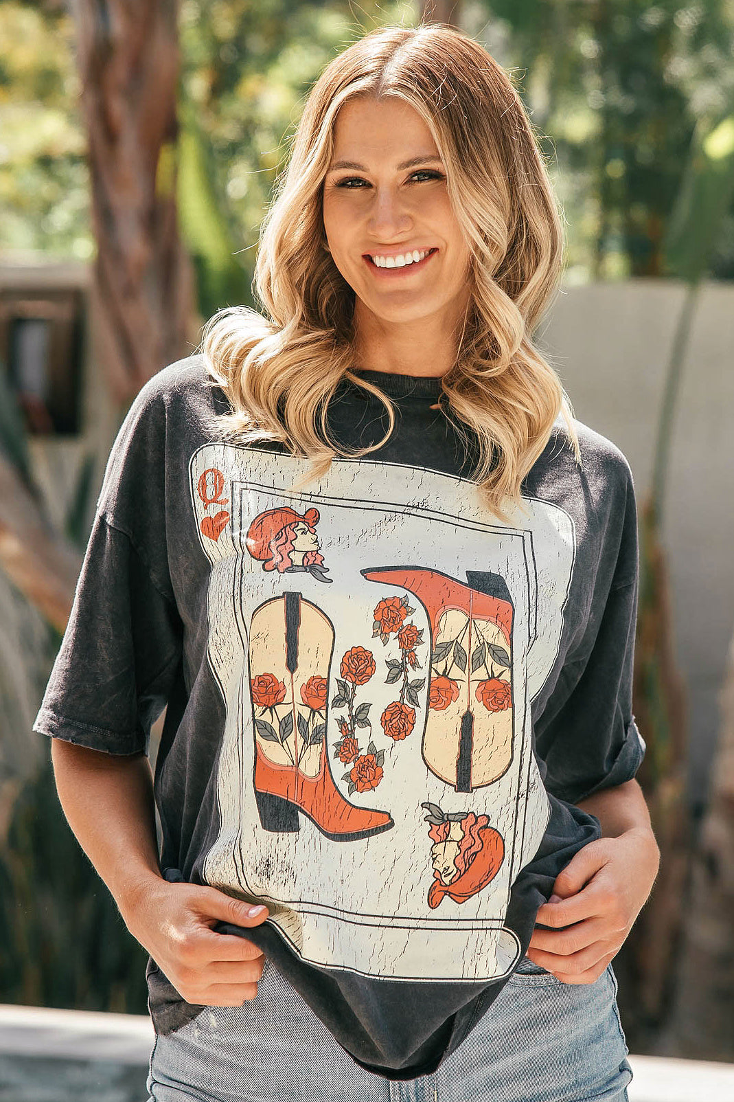 BEST SELLER!!  Poker Face Vintage Graphic Tee