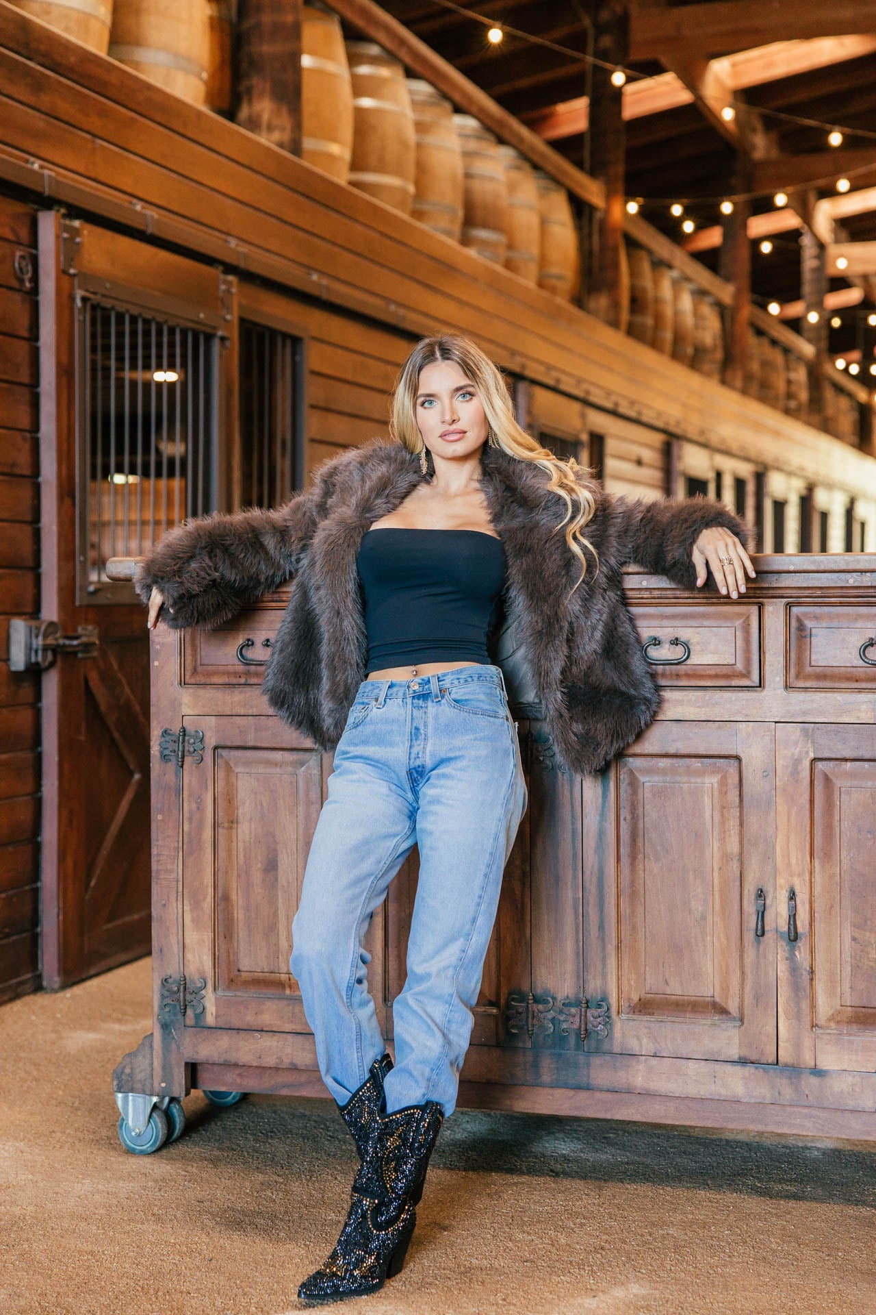 BEST SELLER!! Knock Out Cropped Faux Fur Jacket