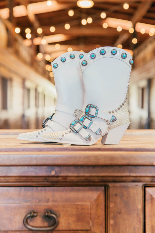 NEW!! Balmoral Boot in Beige by Azalea Wang