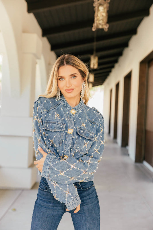 NEW!! "Runway Luxe" Embellished Denim Jacket