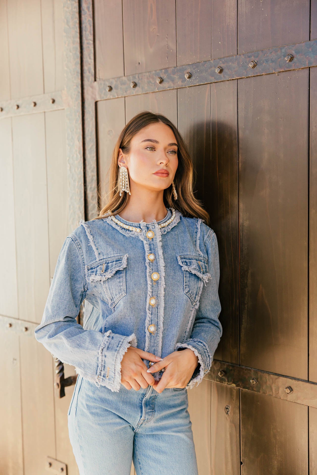 NEW!! "Instant Icon" Pearl Denim Jacket