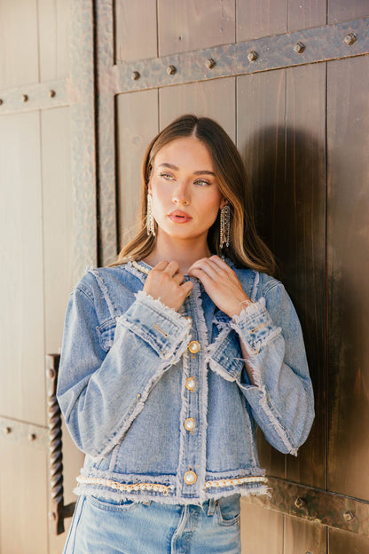 NEW!! "Instant Icon" Pearl Denim Jacket