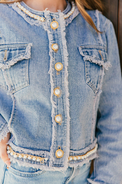 NEW!! "Instant Icon" Pearl Denim Jacket