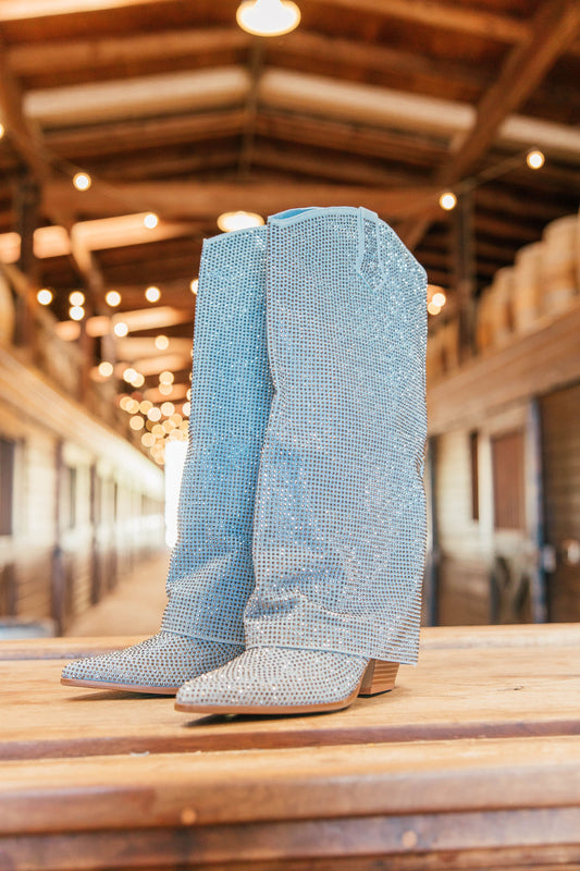 NEW!! Banian Denim Rhinestone Boot