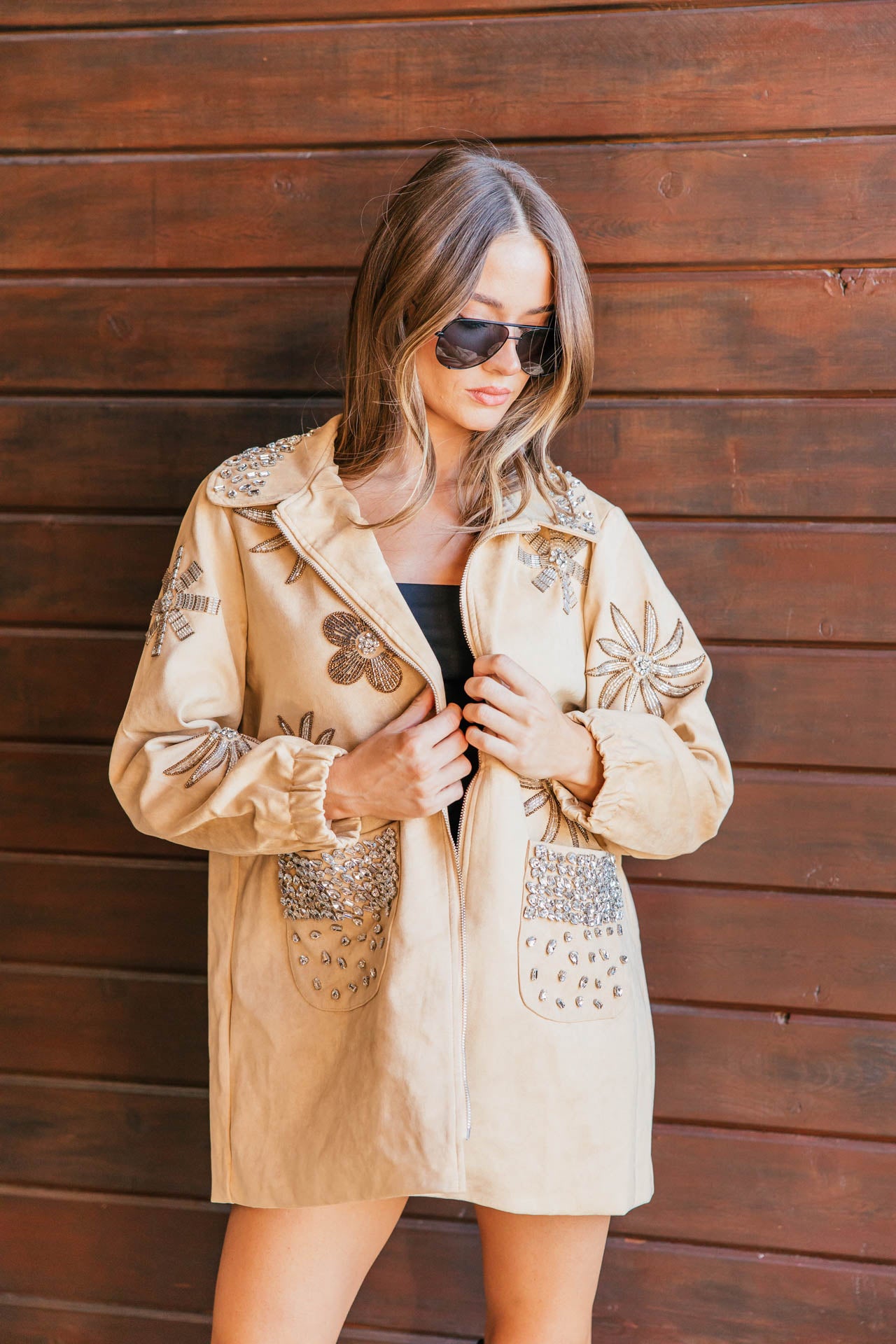 NEW!! Atelier Suede Embellished Jacket