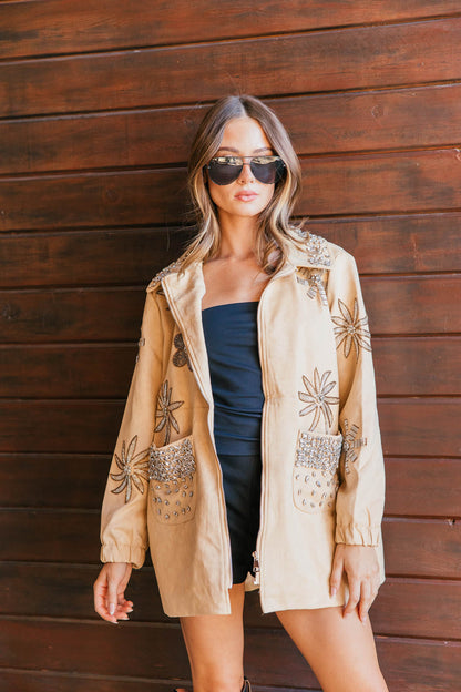 NEW!! Atelier Suede Embellished Jacket