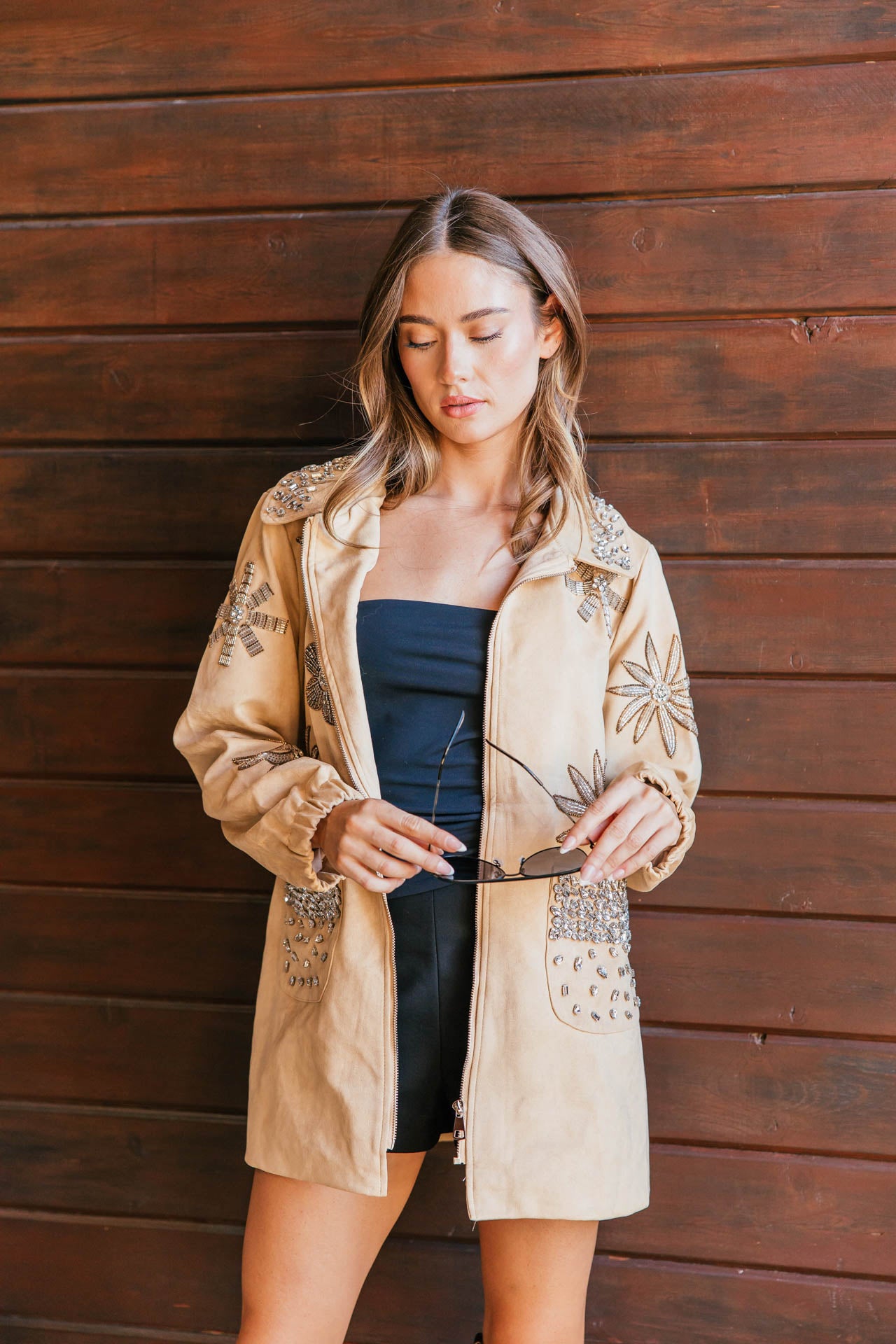 NEW!! Atelier Suede Embellished Jacket