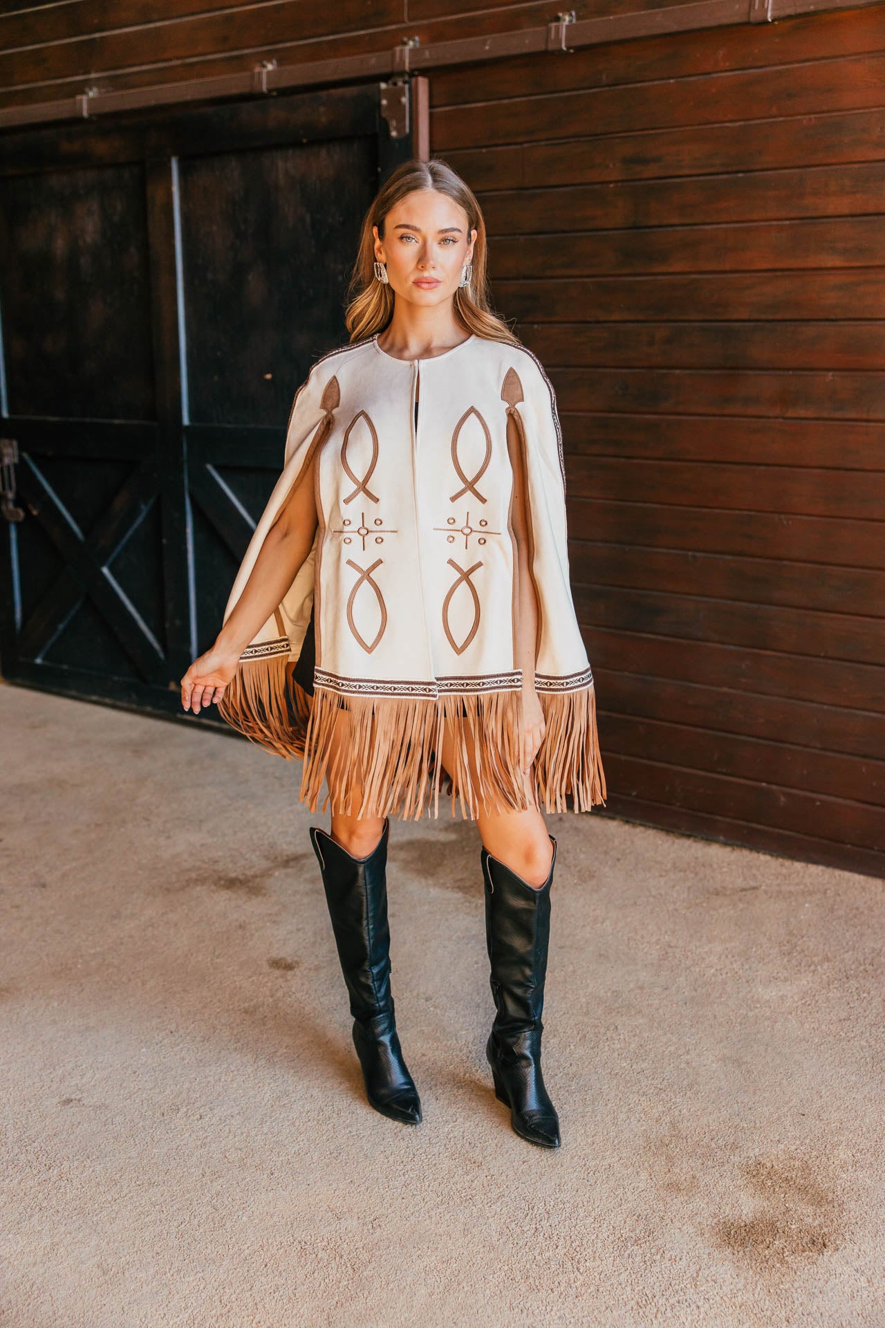 NEW!! "Saddle" Embroidered Fringe Cape