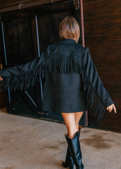 NEW!! Sierra Fringe Jacket in Black