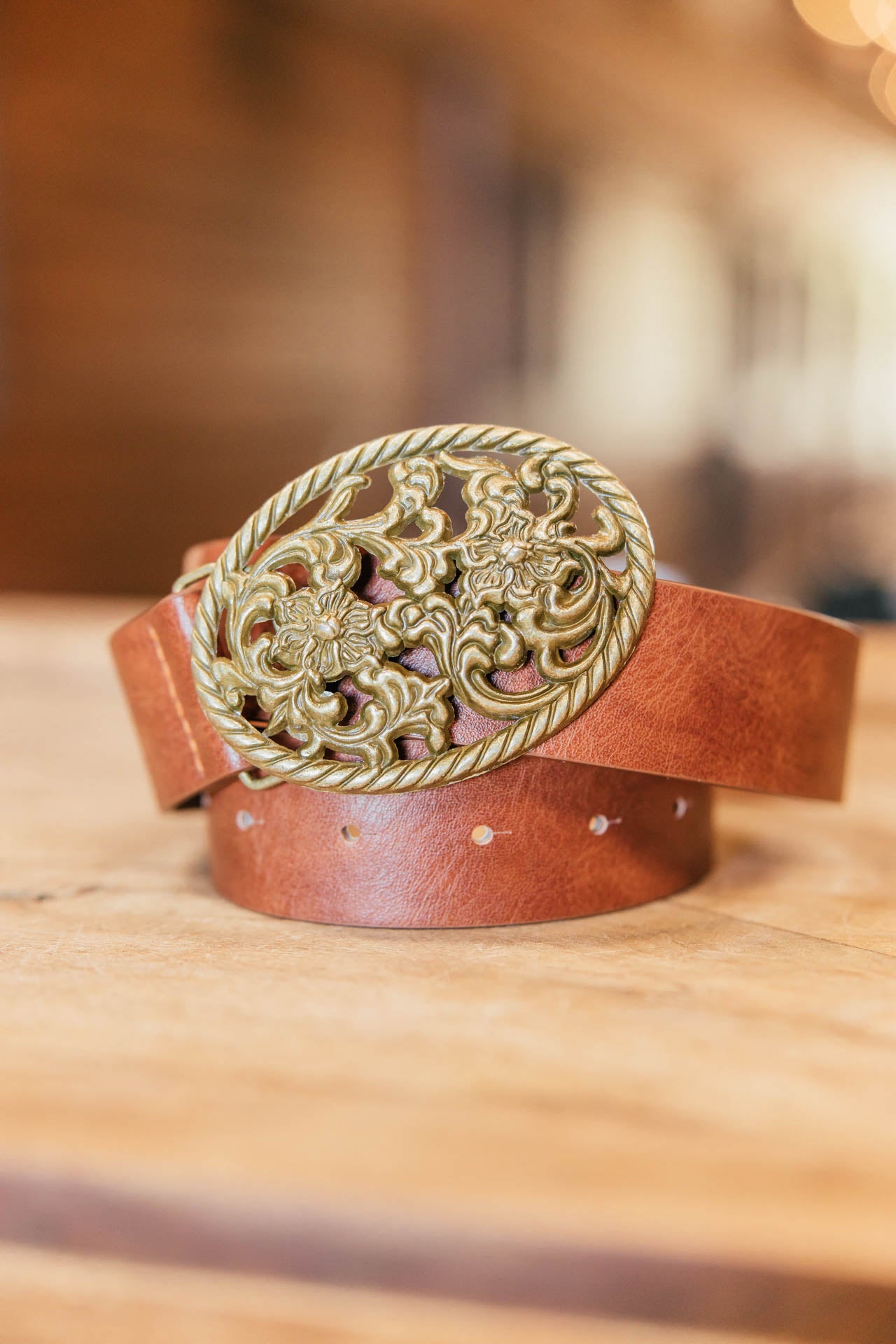 NEW!! "Gold Standard" Western Belt in Cognac