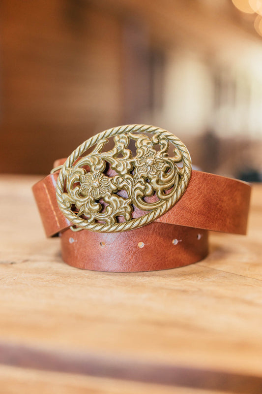 NEW!! "Gold Standard" Western Belt in Cognac