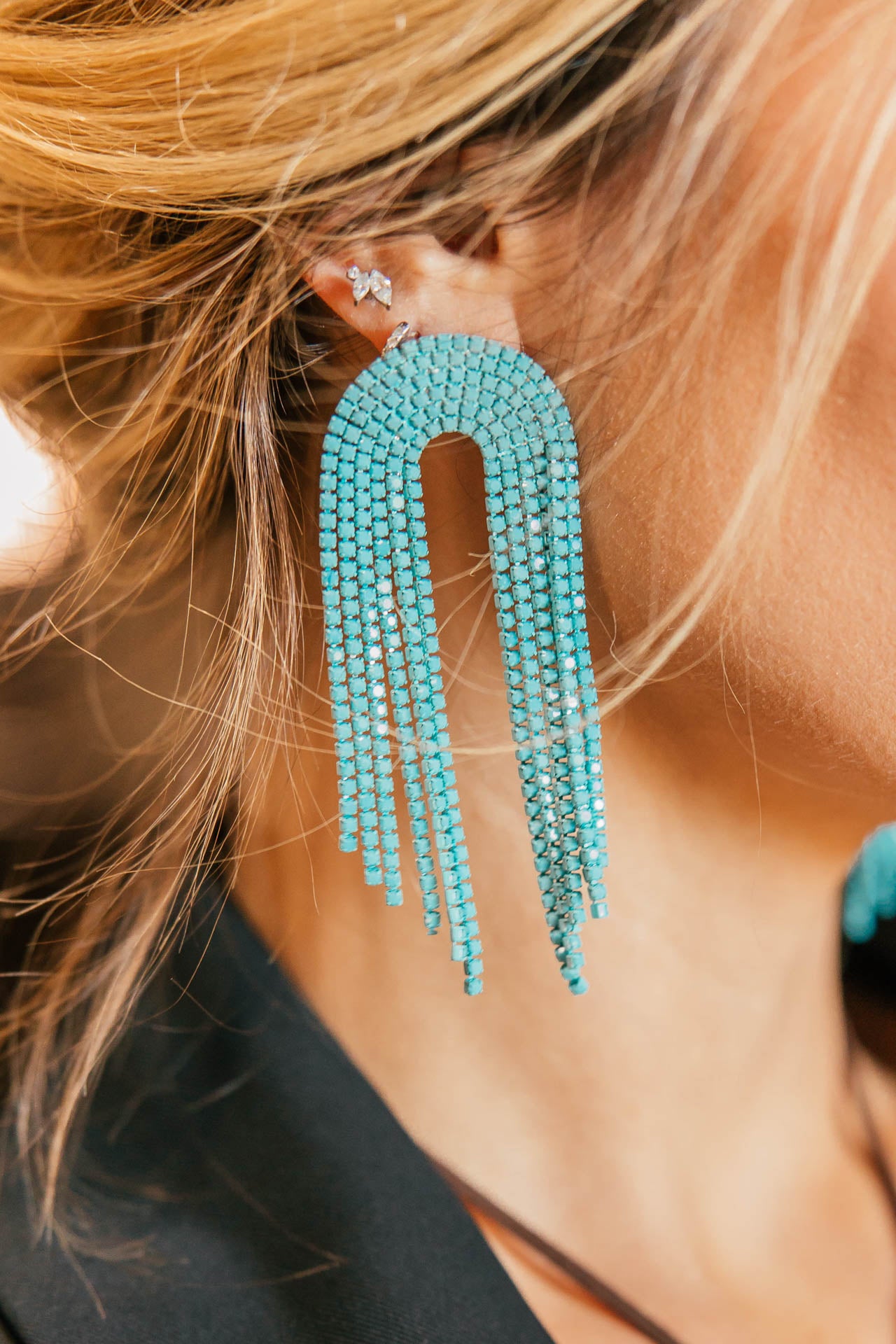 BEST SELLER!! Texas Turquoise Rainbow Long Earrings