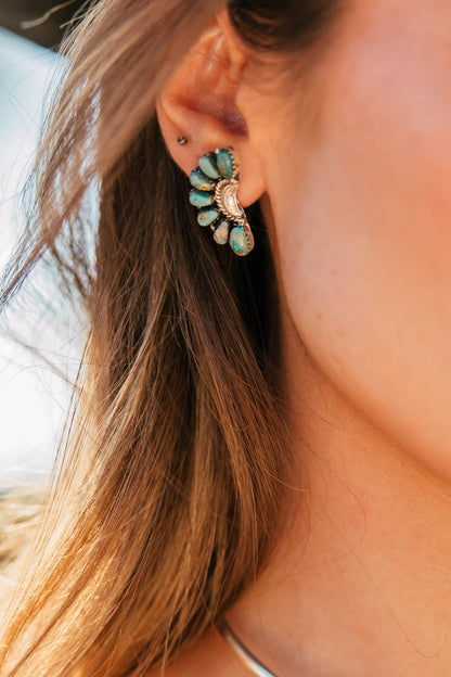 NEW!! "Half Moon" Kingman Turquoise Earrings