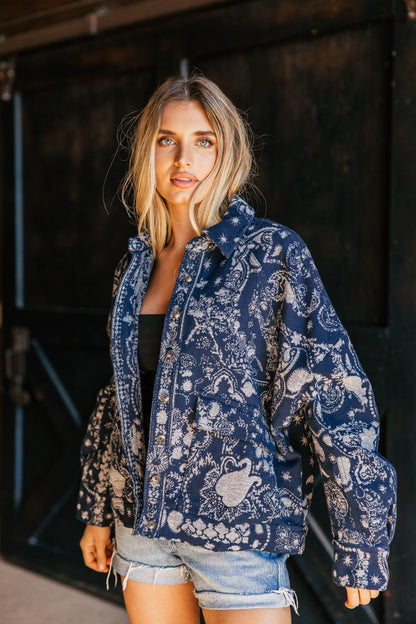 NEW!! Bandana Jacquard Shirt Jacket