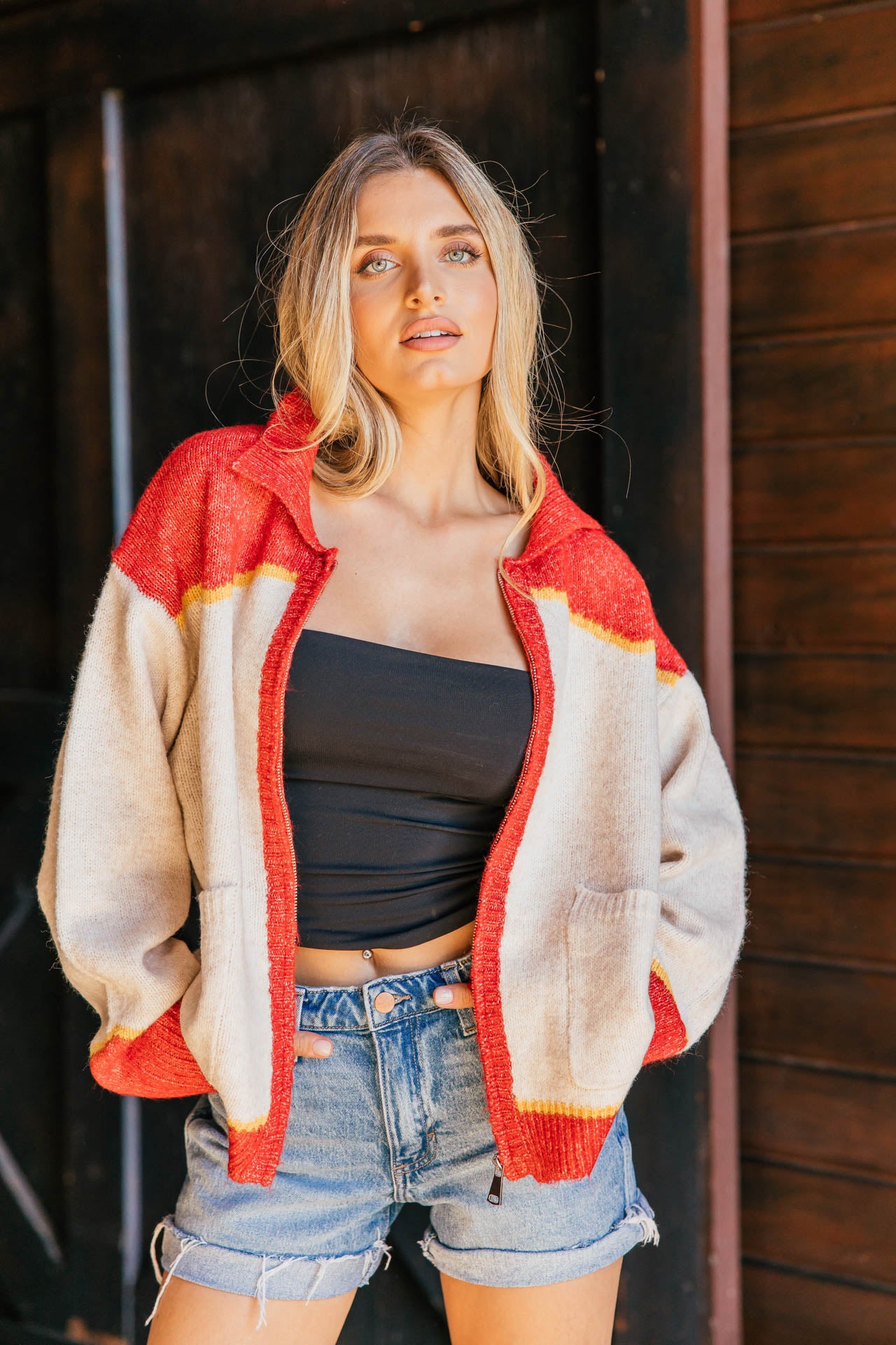 PRE ORDER!! Rodeo Cowboy Knit Sweater in Red