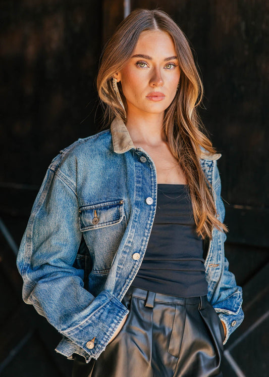 NEW!! Vintage Ralph Lauren Denim & Corduroy Jacket Size Small