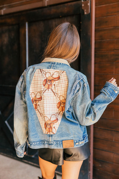 NEW!! Vintage Ralph Lauren Denim & Saddle Jacket Size Medium