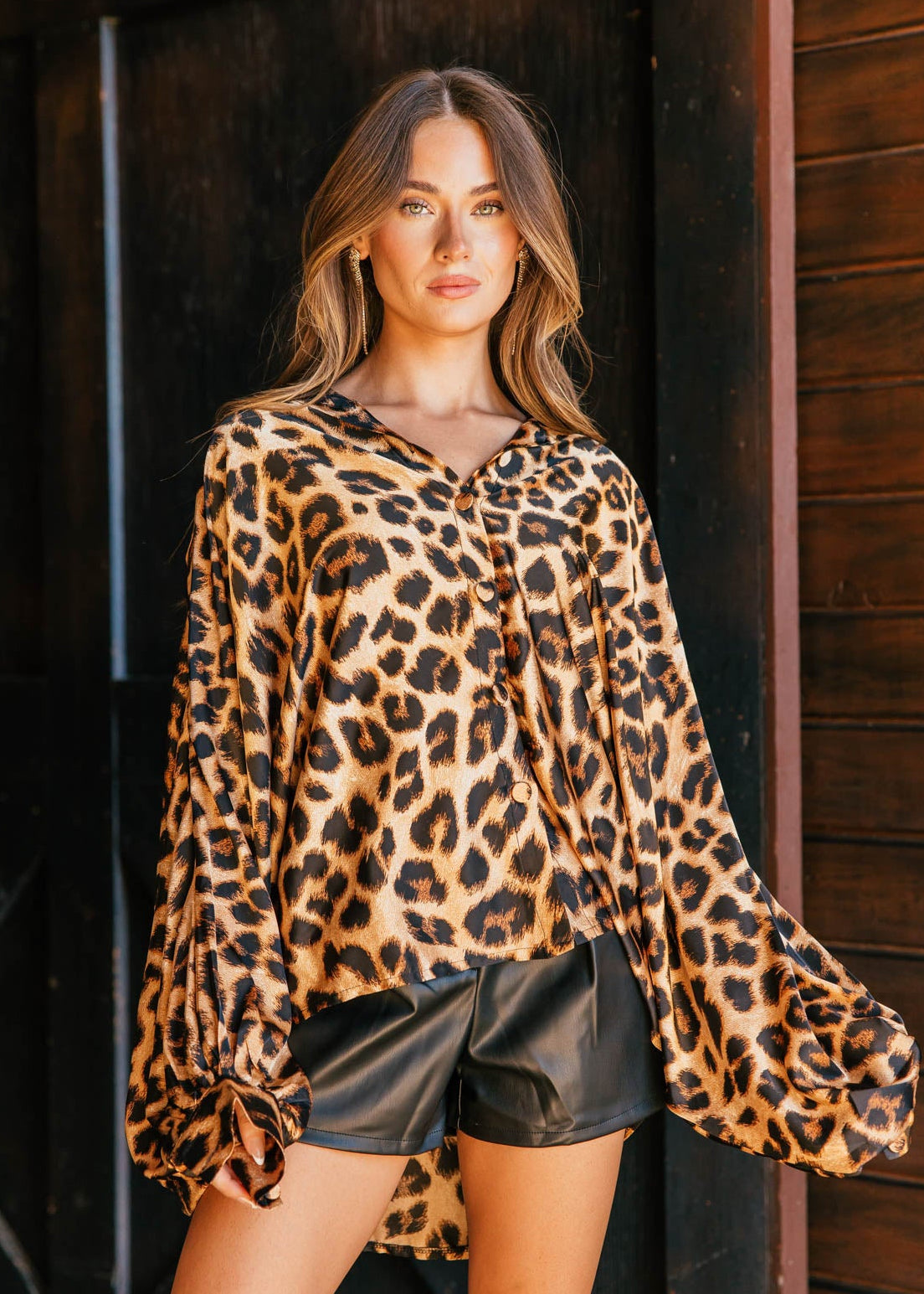 NEW!! Leopard Print Satin Top