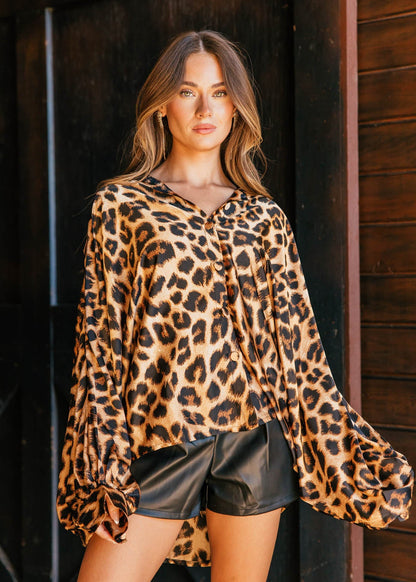 NEW!! Leopard Print Satin Top