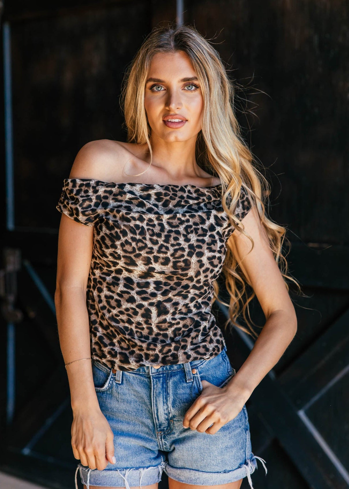 NEW!! Off the Shoulder Leopard Print Top