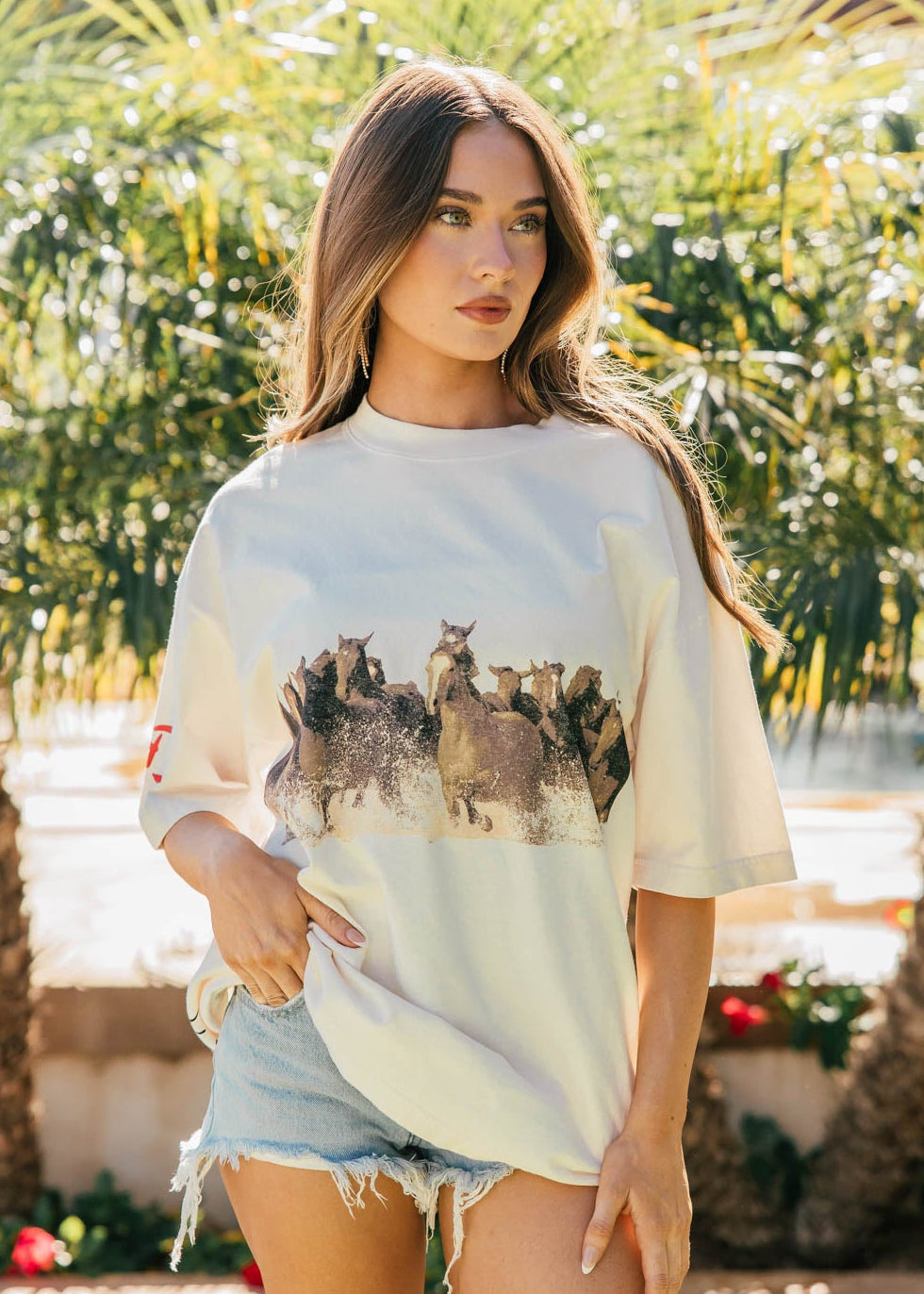 NEW!! Wild Horse Short Sleeve Tee in Ivory