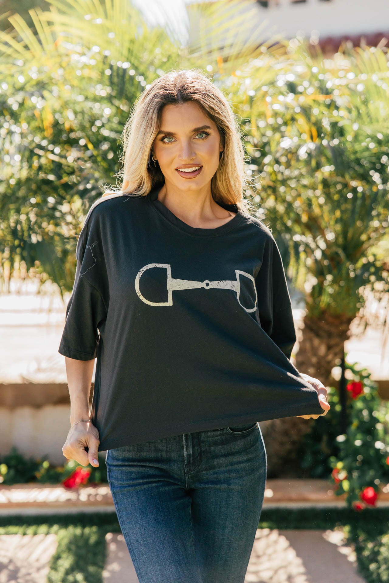 NEW!! Horse Bit Graphic Tee in Black