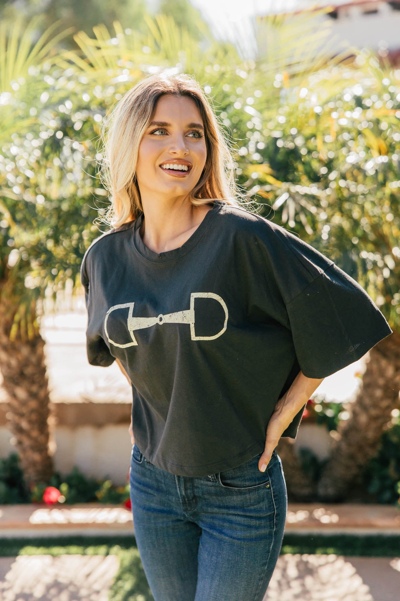 NEW!! Horse Bit Graphic Tee in Black