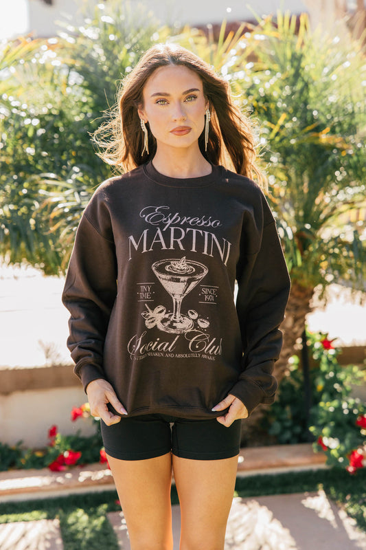 Espresso Martini Social Club Sweatshirt in Brown