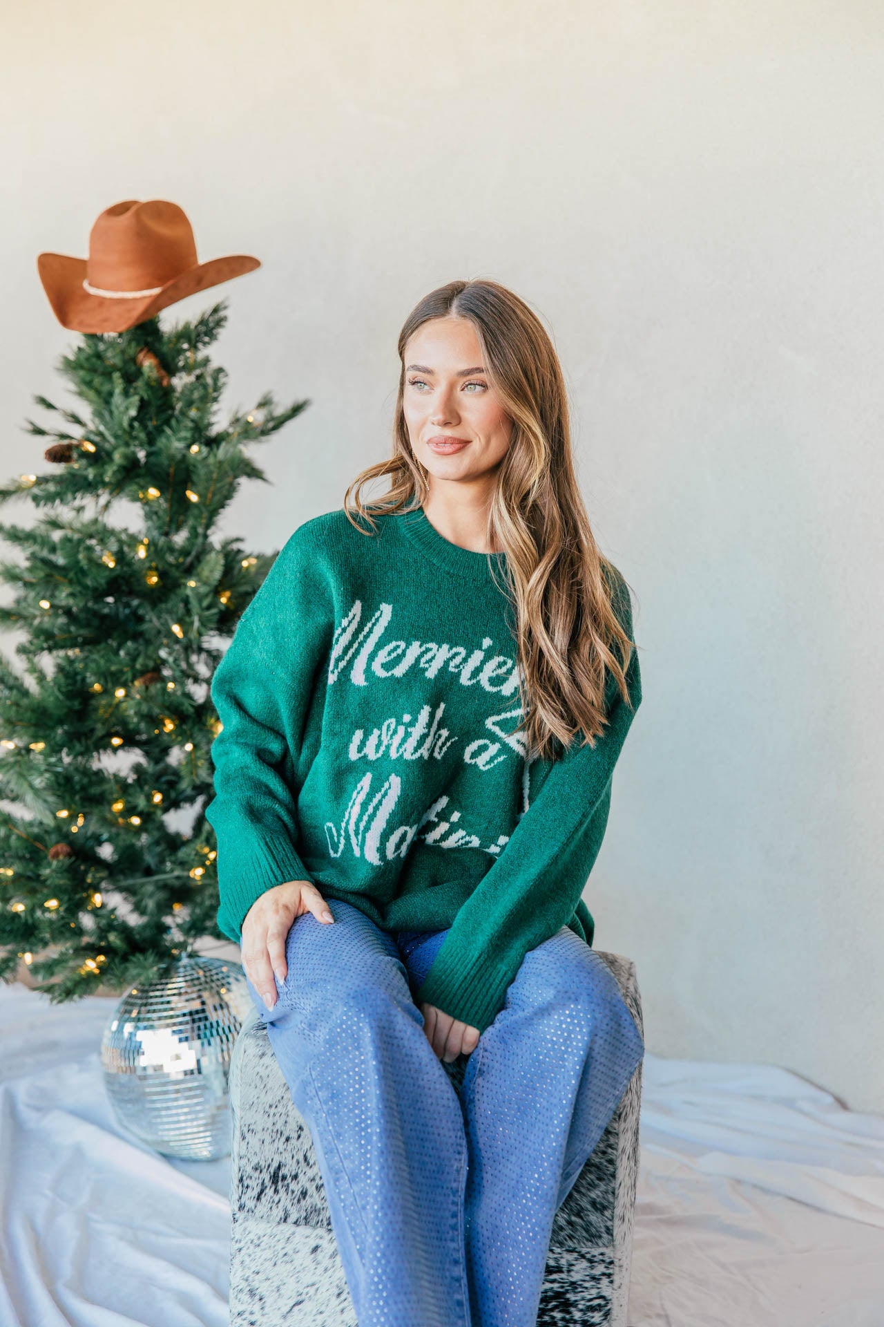 BEST SELLER!! “Merrier with a Martini" Sweater
