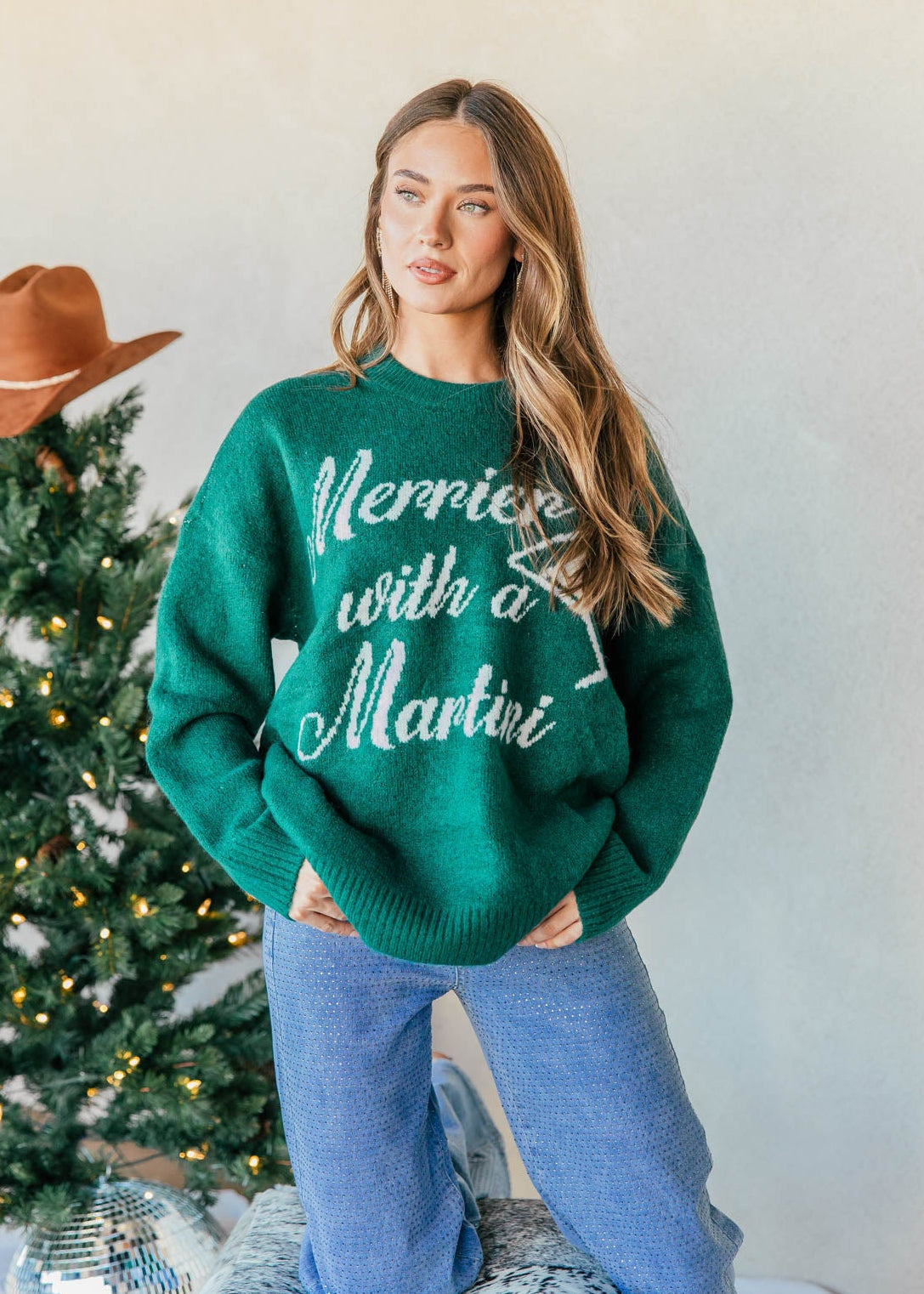 BEST SELLER!! “Merrier with a Martini" Sweater