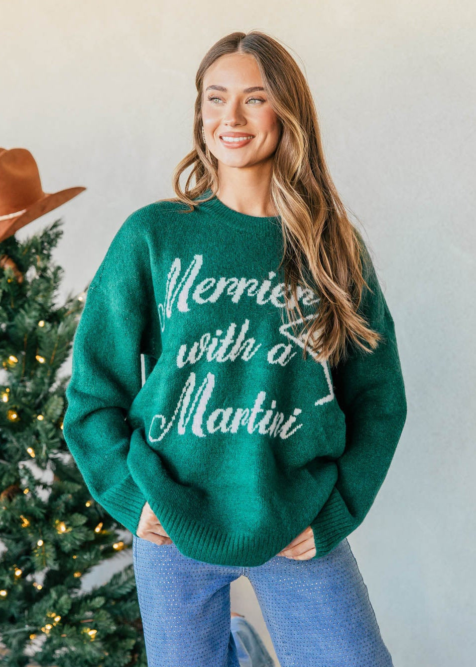 BEST SELLER!! “Merrier with a Martini" Sweater