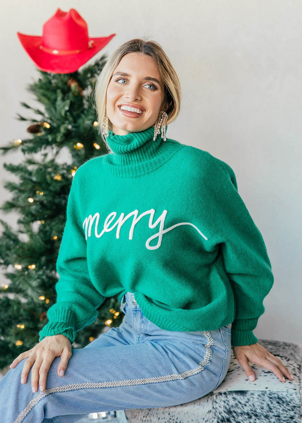 FINAL SALE!! "Merry" Turtleneck Sweater in Green