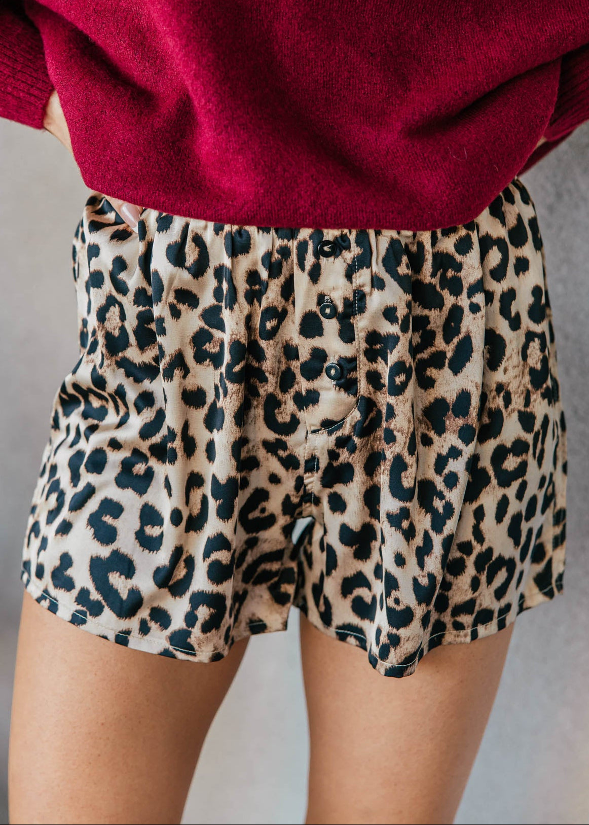 NEW!! Leopard Print Satin Shorts