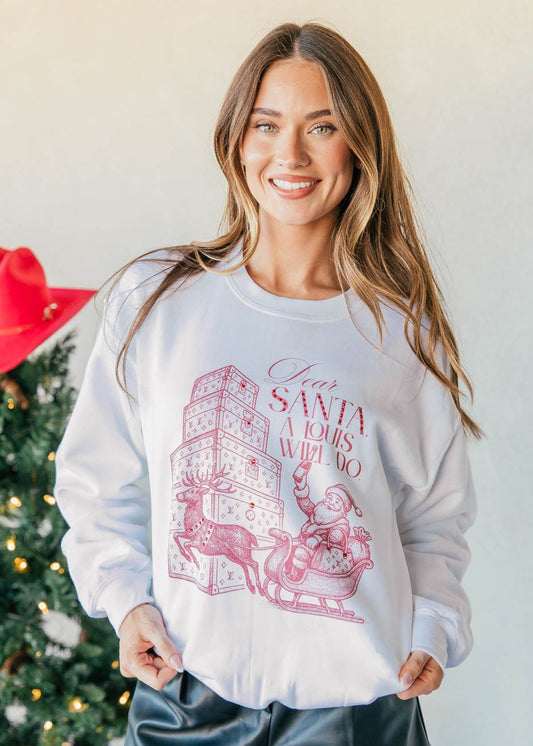 NEW!! Dear Santa Sweatshirt in White - Pre Order