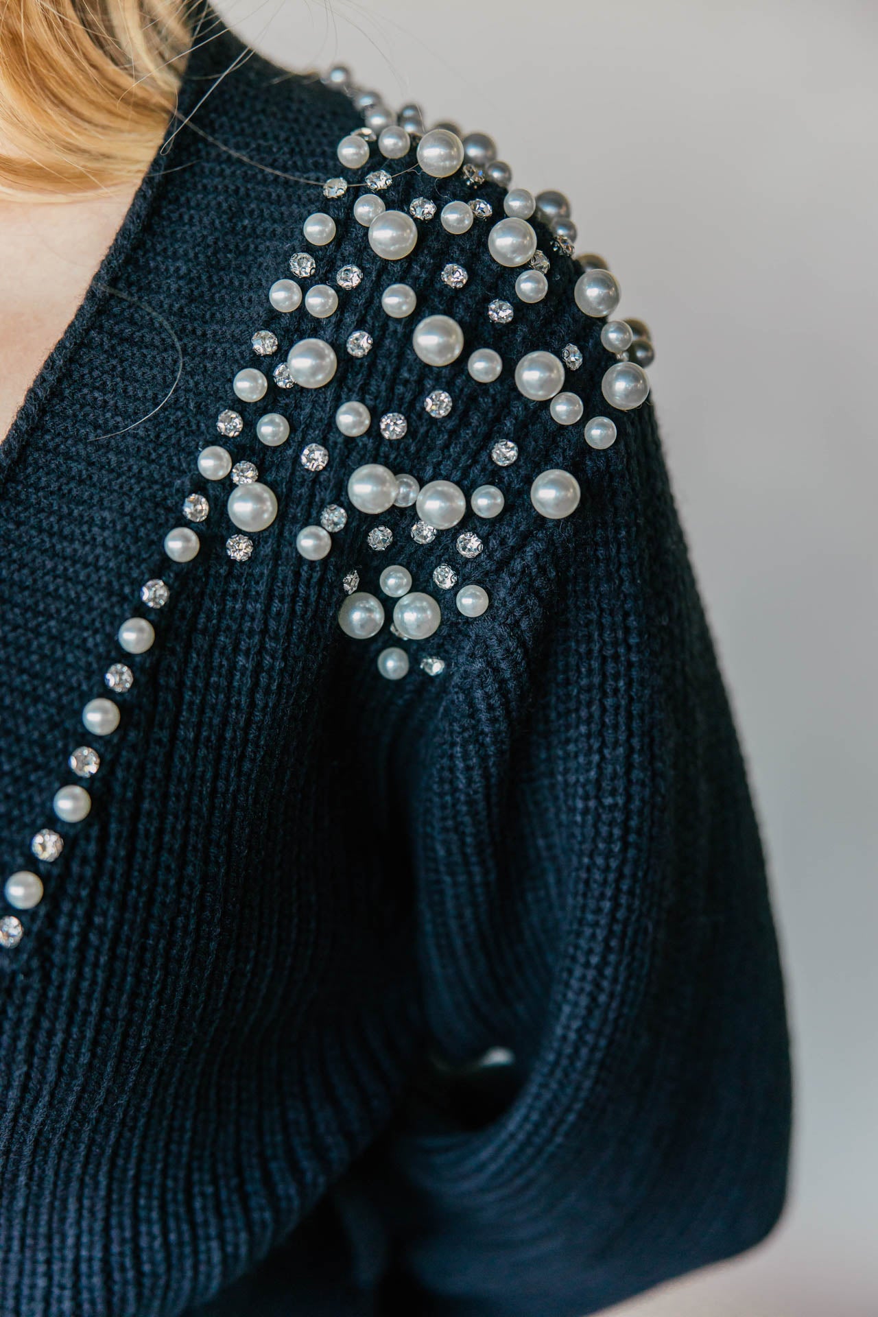 NEW!! "Royale" Pearl Knit Wrap Sweater