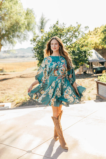 NEW!! Abstract Tie Waist Mini Dress