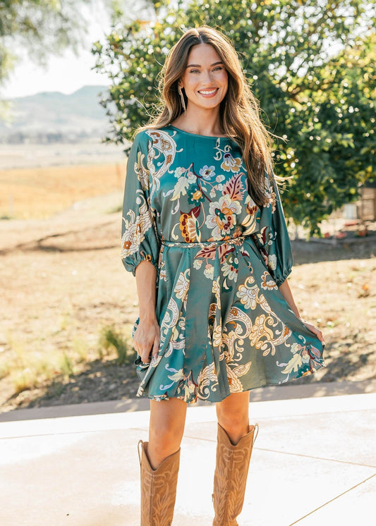 NEW!! Abstract Tie Waist Mini Dress