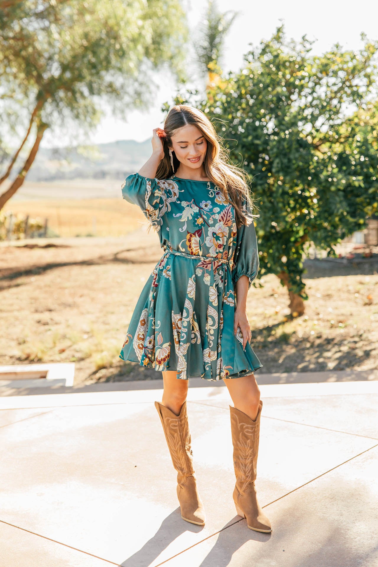 NEW!! Abstract Tie Waist Mini Dress