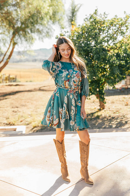 NEW!! Abstract Tie Waist Mini Dress