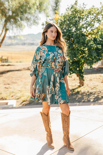 NEW!! Abstract Tie Waist Mini Dress