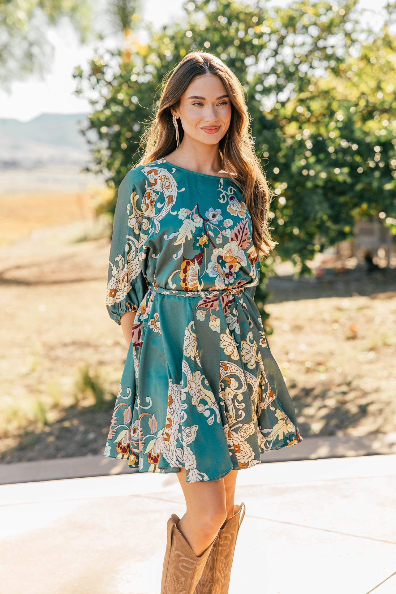 NEW!! Abstract Tie Waist Mini Dress