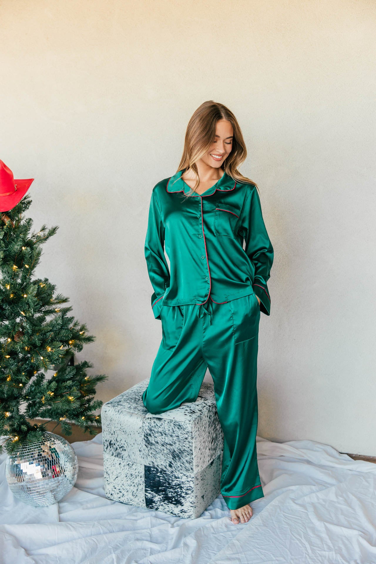 FINAL SALE!! Merry & Bright Pajama Set in Green