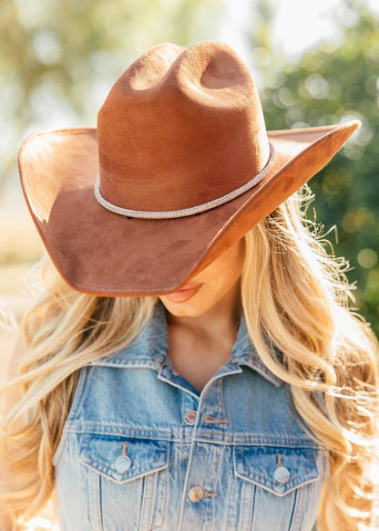 NEW!! The Kenny Faux Suede Cowboy Hat in Brown